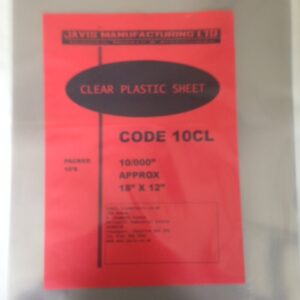 10CL Javis Plastic Building Card 10/000 CLEAR SHEET 18in X 12in x 0.25mm