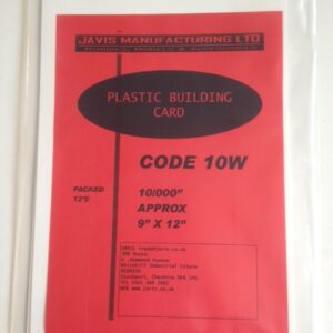 10W Javis Plastic Building Card 10/000 WHITE 9" x 12" X 0.25mm