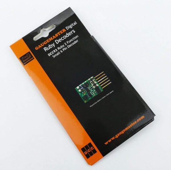 DCC93 Gaugemaster Ruby 2 Function Small 6 Pin Decoder
