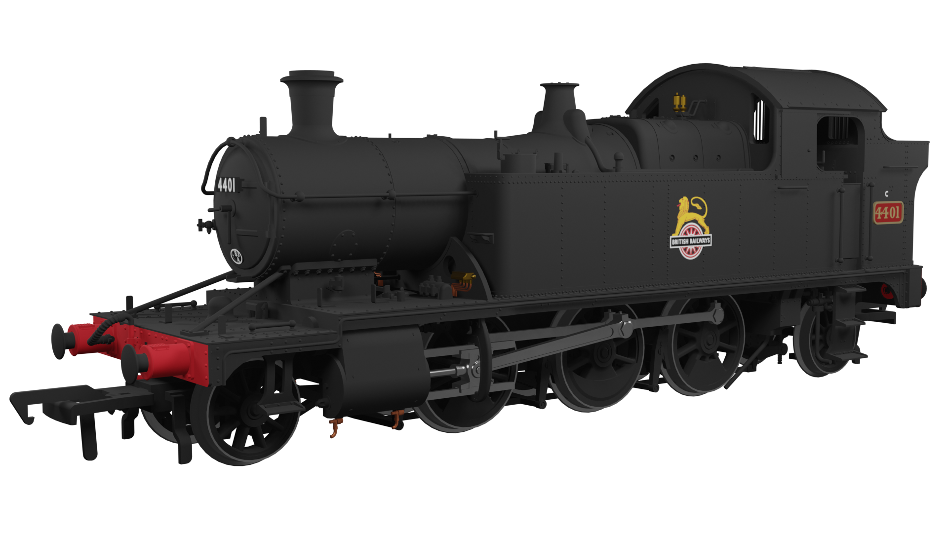 951008 Rapido Trains UK GWR 44xx No.4401 BR Early Crest Plain Black - DCC Ready